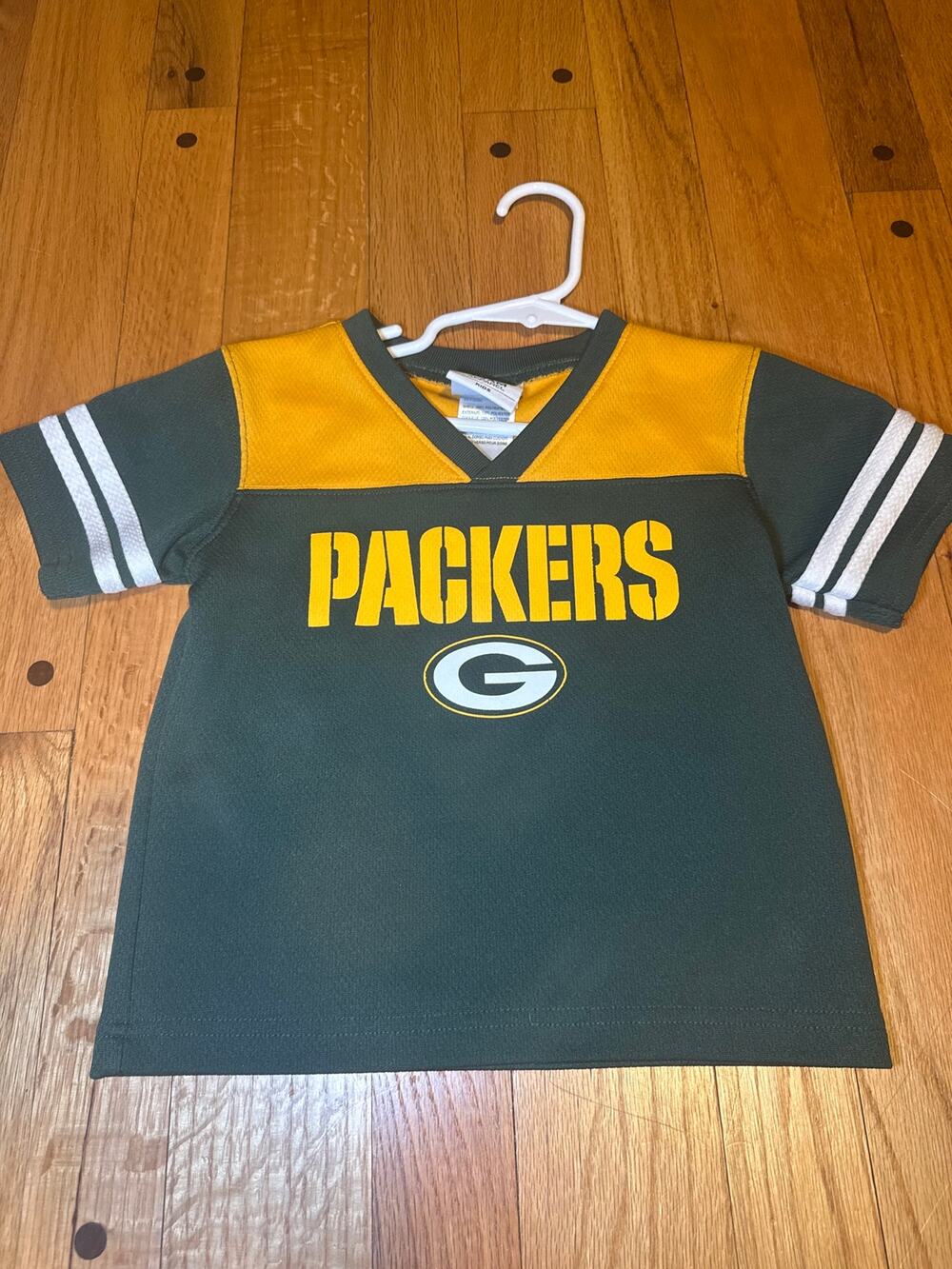 Green Bay Packers NFL Jersey Shirt Toddler 3T Green Yellow Football EUC
